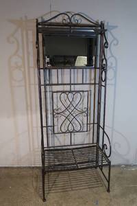 lot 4 image: Metal Entryway Coat Rack & Bench