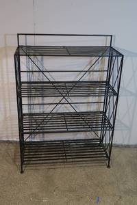 lot 5 image: Collapsible Black Metal Shelf