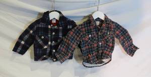 lot 33 image: 2 VINTAGE Plaid Toddler Shirts