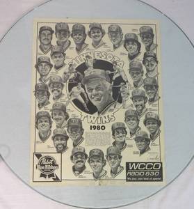 lot 44 image: VINTAGE 1980 Minnesota Twins Roster Poster