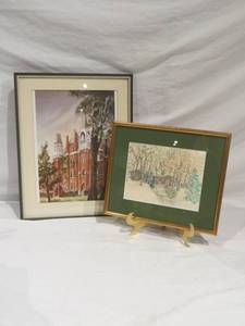 lot 59 image: Pair of Watercolor Architectural Pieces