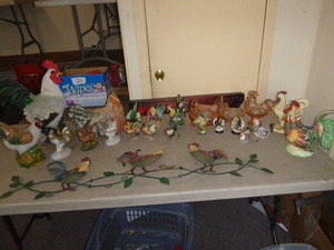 lot 63 image: Collection of Rooster Statues