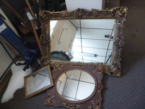 lot 68 image: 3 Framed Mirrors