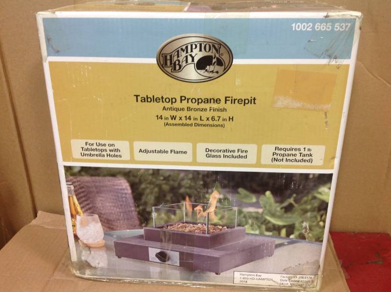 Hampton Bay 8 000btu Antique Bronze Portable Table Top Gas Fire