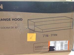 lot 6 image: Broan 42000 Series 30 in. Under Cabinet Range Hood with Light in Bisque not used