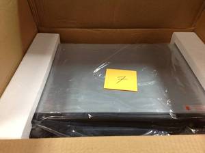 lot 7 image: Platinum 1500 W 6-Slice Black Stainless Steel Toaster Oven with Broiler by Elite not used