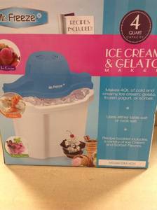 lot 29 image: 4 Qt. Ice Cream Maker by Mr. Freezeopen box in like new condition