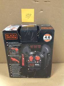 lot 39 image: BLACKDECKER 300 Amp Portable Jump Starteropen box in like new condition