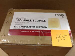 lot 45 image: Design House 578575 Grafton 1 Light 10W Integrated LED Bathroom - Nickelopen box in like new condition