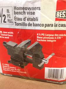 lot 55 image: BESSEY 4-12 in. Light Duty Bench Vise with Swivel Base in good condition