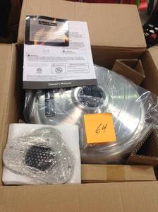 lot 64 image: Legacy Heating 47,000 BTU Hammered Stainless Steel Propane Outdoor Flame Patio Heateropen box in like new condition