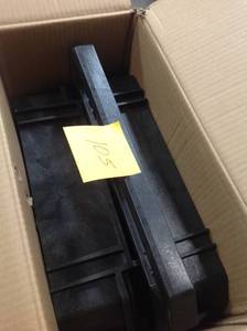 lot 105 image: Husky 2-Tier Plastic 4-Wheeled Service Cart in Blackopen box in like new condition