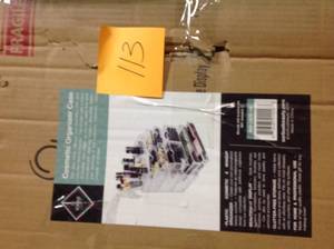 lot 113 image: Sorbus 13.5 in. W x 8.75 in. H Stackable 1-Cube Cosmetic Organizer in Acrylicopen box in like new condition