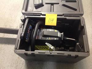 lot 114 image: Ryobi 18 in. 38cc 2-Cycle Gas Chainsaw with Heavy Duty Case in good condition