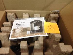 lot 121 image: Classic K50 Black Single Serve Coffee Maker with Automatic Shut-Off by Keurigopen box in like new condition