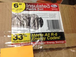 lot 130 image: Master Flow 6 in. x 25 ft. Insulated Flexible Duct R6 Silver Jacketopen box in like new condition