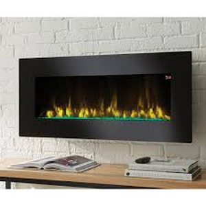 lot 158 image: Home Decorators 42 in. Infrared Wall Mount Electric Fireplace in Black in like new condition