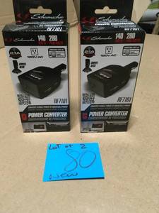 Set of 2 140-Watt Dual USB Port with 120-Volt AC Household Power New