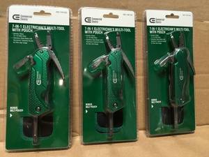 Lot of 3 Commercial Electric 7-in-1 Electricians Multi-Tool with Pouch new