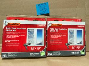 Lot of 2 Frost King 84 in. x 110 in. Clear Plastic Patio Indoor Shrink Window Kit in like new condition