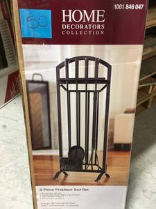 Home Decorators Collection 5-Piece Fireplace Tool Set in Black new