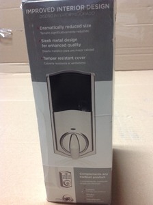 Kwikset SmartCode 913 Satin Nickel Single Cylinder Electronic Deadbolt with Avalon Handleset and Tustin Lever in good condition