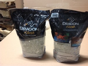Lot of 2 10 lbs. Crystal Reflective Tempered Fire Glass not used