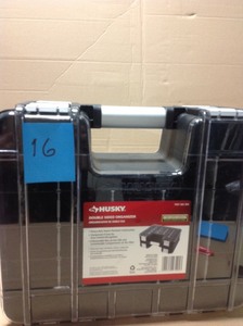 Husky 15 in. x 13 in. Black Pro Double Sided Small Parts Organizer with Bins not used