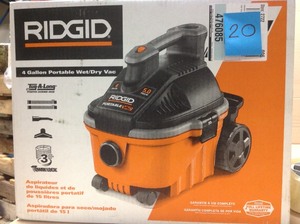 Ridgid 4 Gallon Portable WetDry Vac in good condition