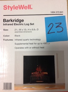 Stylewell Barkridge Infrared Electric Log Set in like new condition