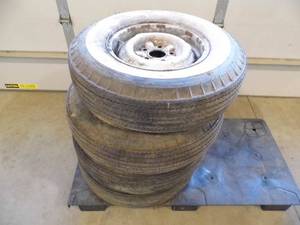 Lot of 4 Vintage White Wall Tires wRims