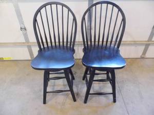 Pair of Black Swivel Stools