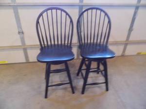 Pair of Black Swivel Stools