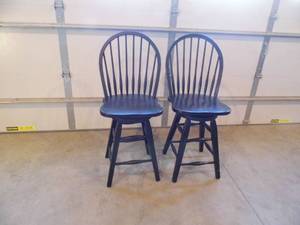 Pair of Black Swivel Stools