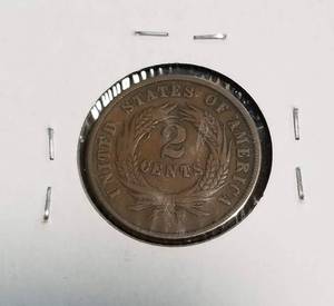 lot 01 image: 1865 US TWO CENT PIECE