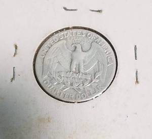 lot 37 image: 1949 WASHINGTON SILVER QUARTER