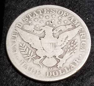 lot 62 image: 1908-O BARBER SILVER HALF DOLLAR