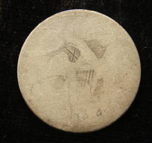 lot 51 image: 1877 SEATED LIBERTY SILVER QUARTER IN LOW GRADE