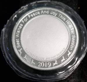 lot 01-A image: 2019 BABYS FIRST CHRISTMAS 1 TROY OZ .999 FINE SILVER IN AIRTITE