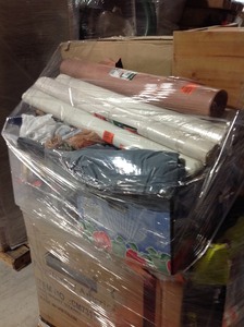 lot 6 image: Room heater floor standing curio cabinet  led solar spot light pressure washer variety of home locks electric string trimmer 23in electric fireplace in white professional tile cutter packaging paper night stand light bulbs and much more