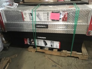 lot 11 image: Pallet with Husky Truck Tool boxes assorted styles not inspected review pictures