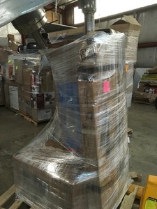 lot 19 image: Pallet outdoor Items with assorted Patio Heaters , Swing, open box customer returns not inspected