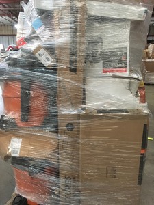 lot 21 image: Pallet with Assorted Housewares, Tools, and Bathroom  Items and more open boxs and customer returns conditions varies from fair to New condition