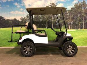 Street Ready 2013 White Havoc Elite Yamaha Four Passenger Lifted Golf Cart