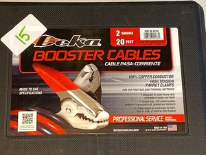 lot 15 image: Deka 2-Gauge 20ft Booster Cable Set...