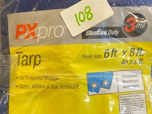 lot 108 image: (2) New PX-Pro 3-Mil Poly Tarps, 6...