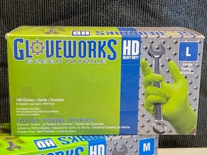 lot 113 image: (2) New Boxes Of GloveWorks Green N...