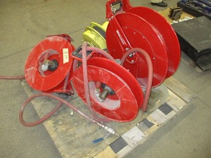 3-HOSE REELS. 1- ELECTRIC CORD REEL ( NON LOCKING )
