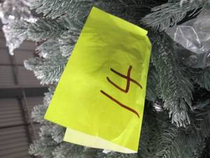 Artificial LED Tree in green, roughly 8 feet tall by Vickerman