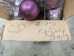 Box of 12 Large Plum Globe Ornaments from Vickerman Company